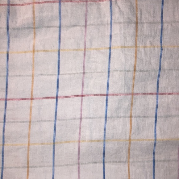 Madewell linen top with rainbow checker pattern size M - Picture 2 of 6